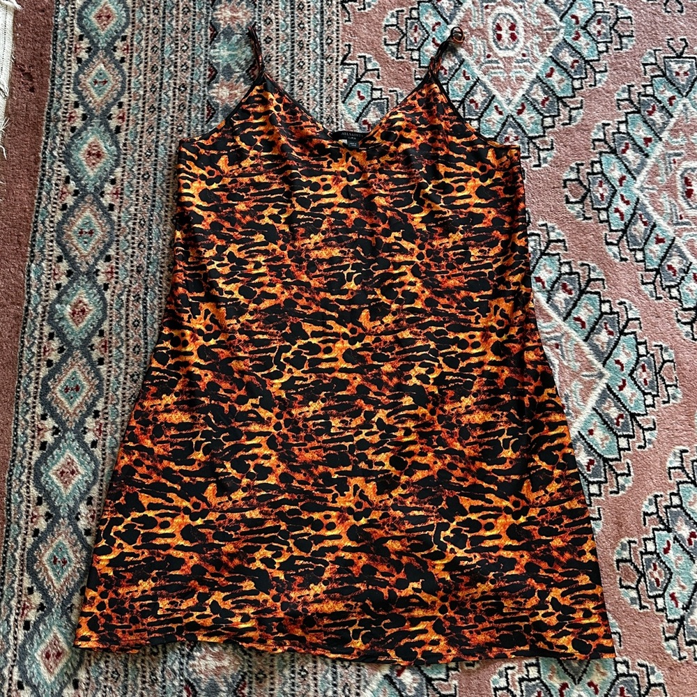 All Saints Cheetah Print Slip Dress